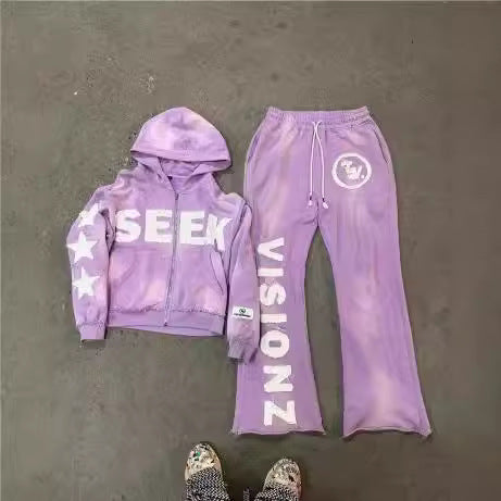 Hooded Pullover Sweatshirt Suit