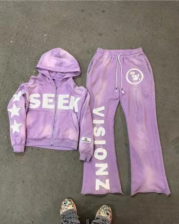 Hooded Pullover Sweatshirt Suit
