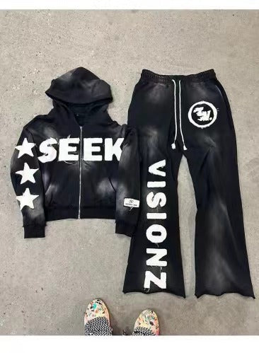 Hooded Pullover Sweatshirt Suit