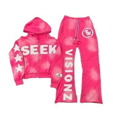 Hooded Pullover Sweatshirt Suit