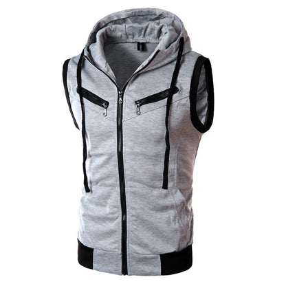 Hooded sleeveless jacket for casual wear