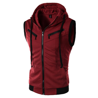 Hooded sleeveless jacket for casual wear