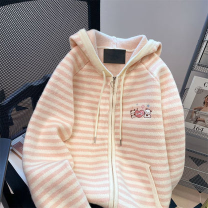 Hooded sweater cardigan jacket