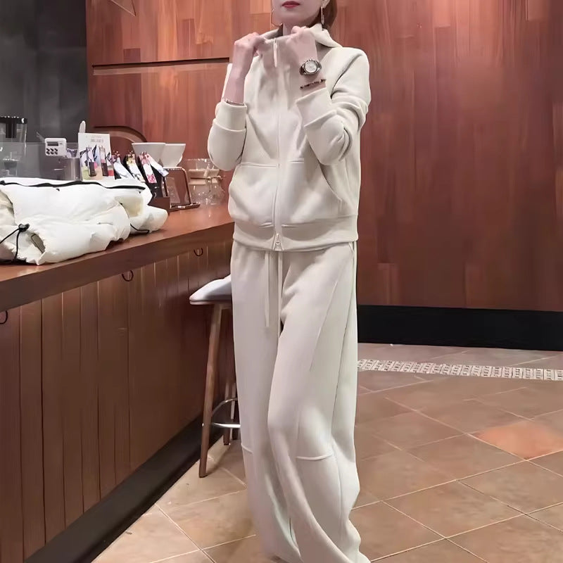 Hooded Sweatshirt and Pants Two-Piece Set