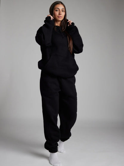 Hooded Sweatshirt and Pants with Eye Mask