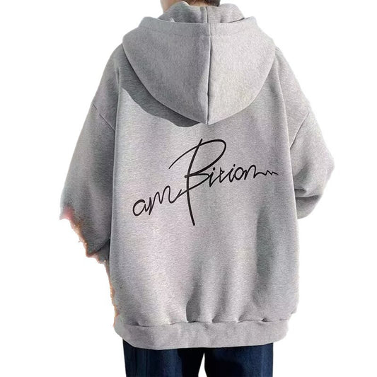 Hooded sweatshirt cardigan