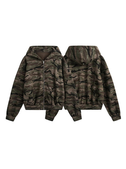 Hooded Sweatshirt Cardigan