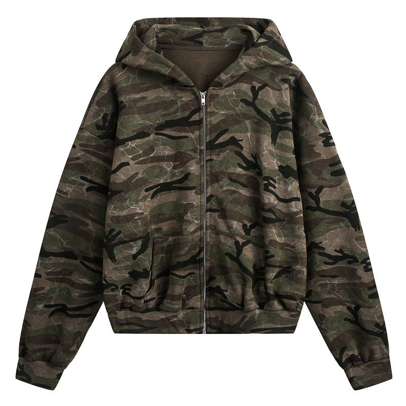 Hooded Sweatshirt Cardigan