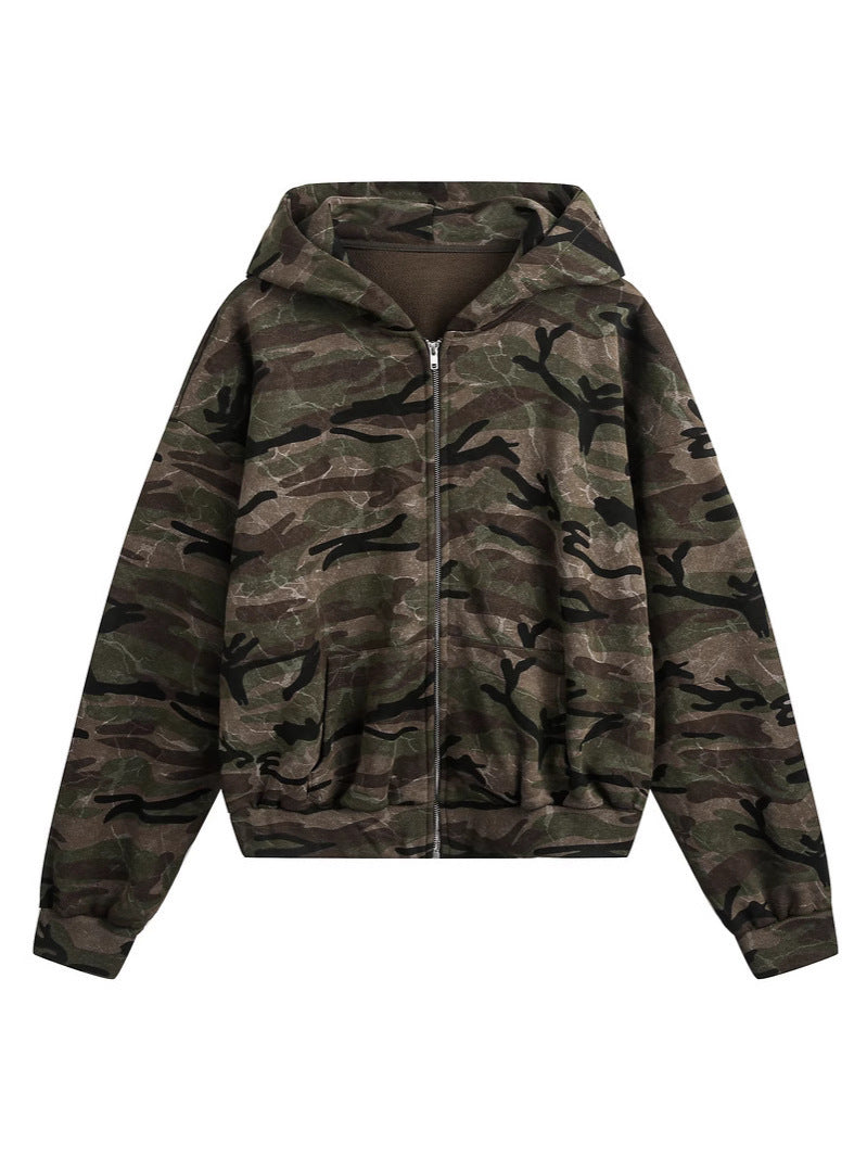 Hooded Sweatshirt Cardigan