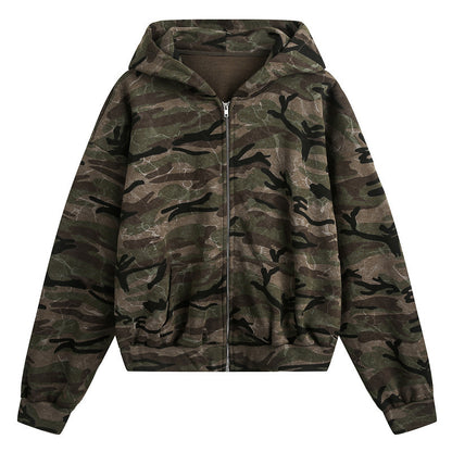Hooded Sweatshirt Cardigan