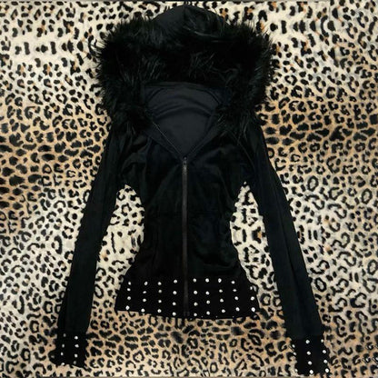 Hooded sweatshirt jacket
