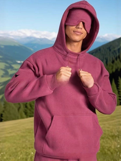 Hooded Sweatshirt Set with Built-in Eye Mask