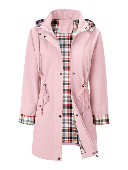 Hooded Windbreaker with Drawstring Waist