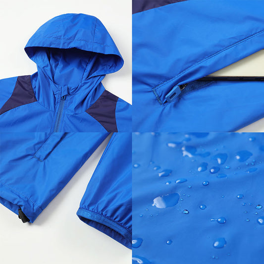 Hooded Windproof Rain Jacket Mens Sports Training