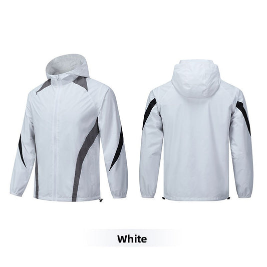 Hooded Windproof Rain Jacket Mens Sports Training
