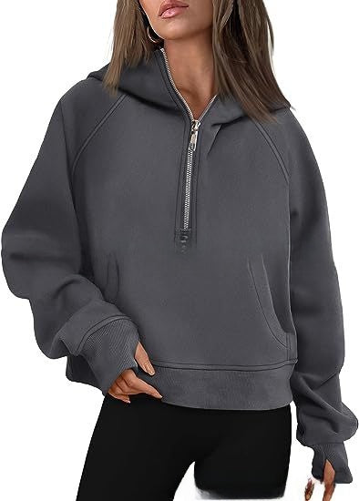 Hooded zipped and thickened hoodie for women