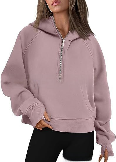 Hooded zipped and thickened hoodie for women