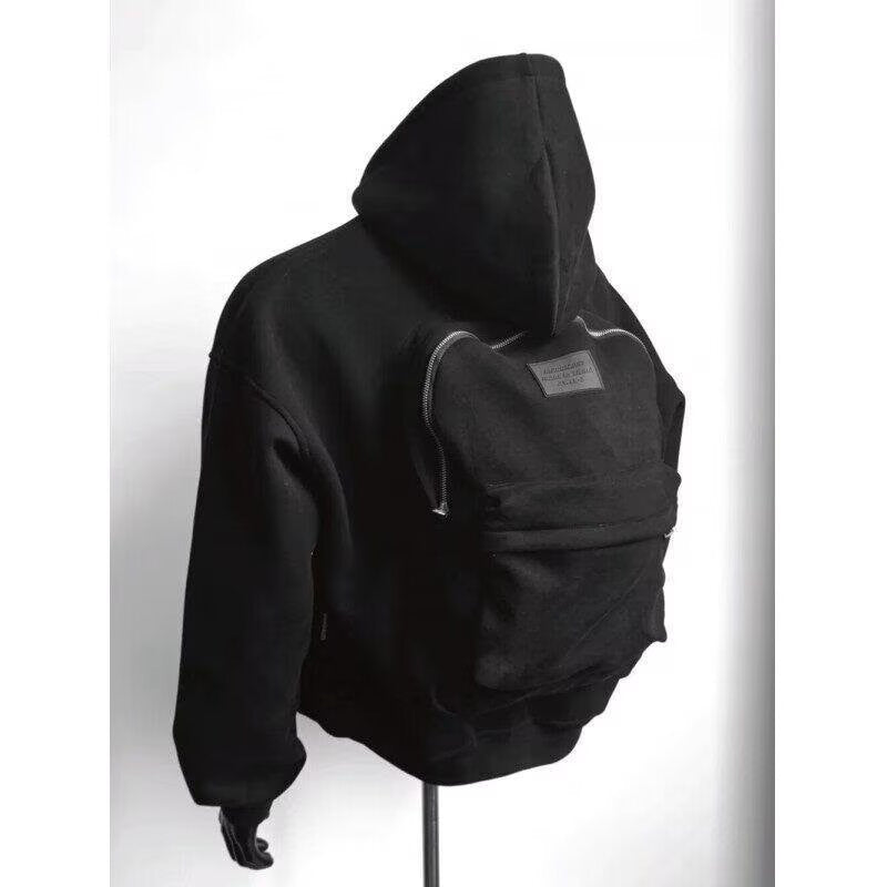 Hoodie with Zipper and Multiple Pockets