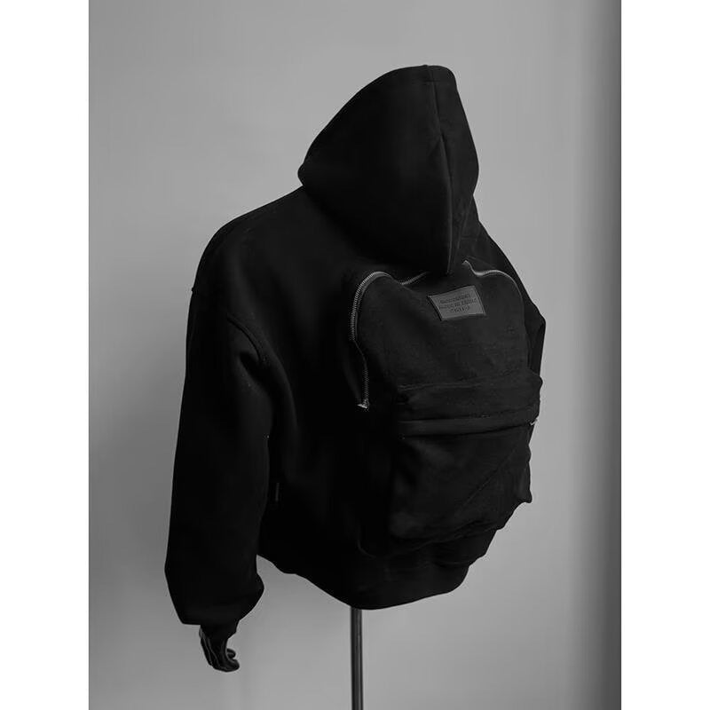 Hoodie with Zipper and Multiple Pockets