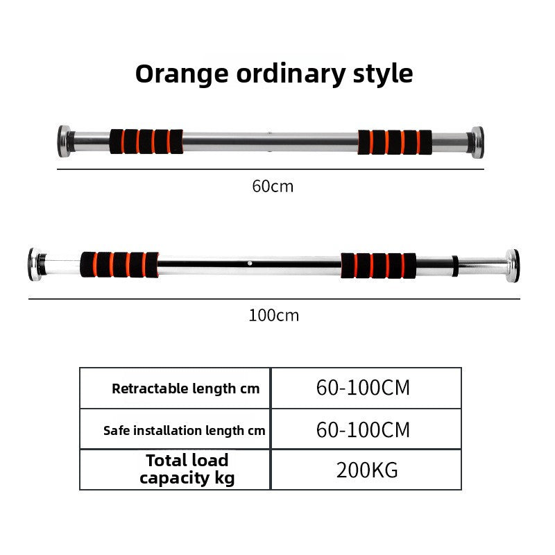 Horizontal bar on the indoor door without holes