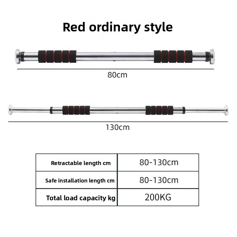 Horizontal bar on the indoor door without holes
