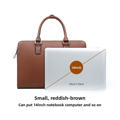 Horizontal large-capacity men's handbag