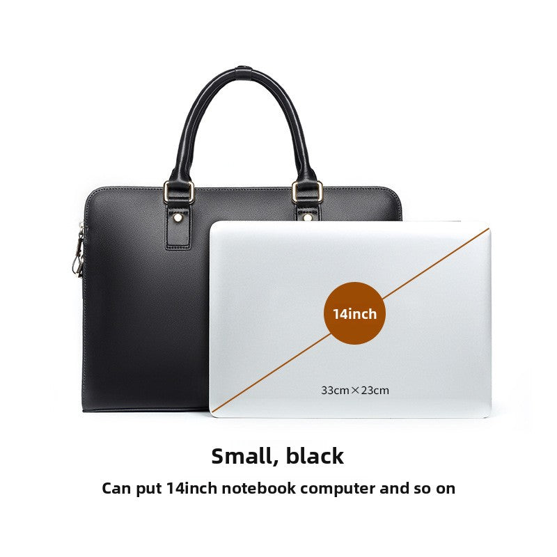 Horizontal large-capacity men's handbag