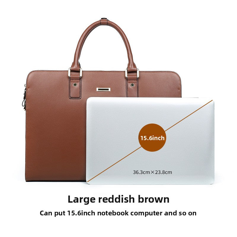 Horizontal large-capacity men's handbag
