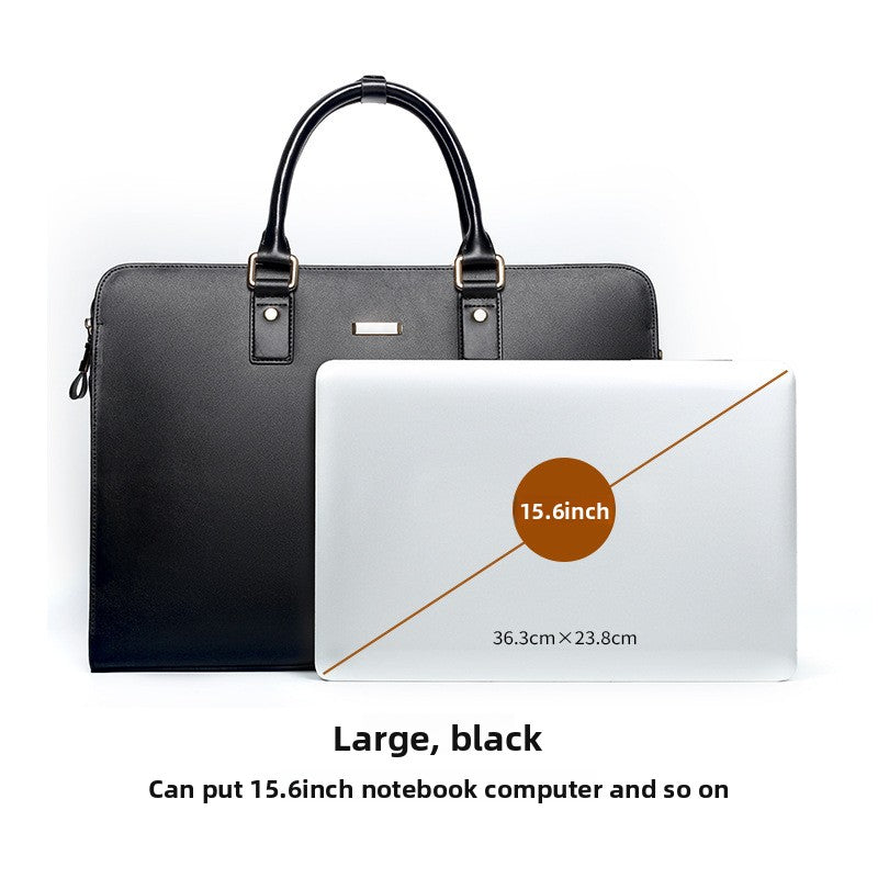 Horizontal large-capacity men's handbag