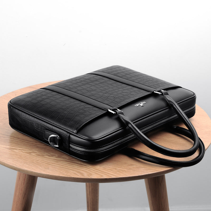 Horizontal payment hand-held shoulder bag