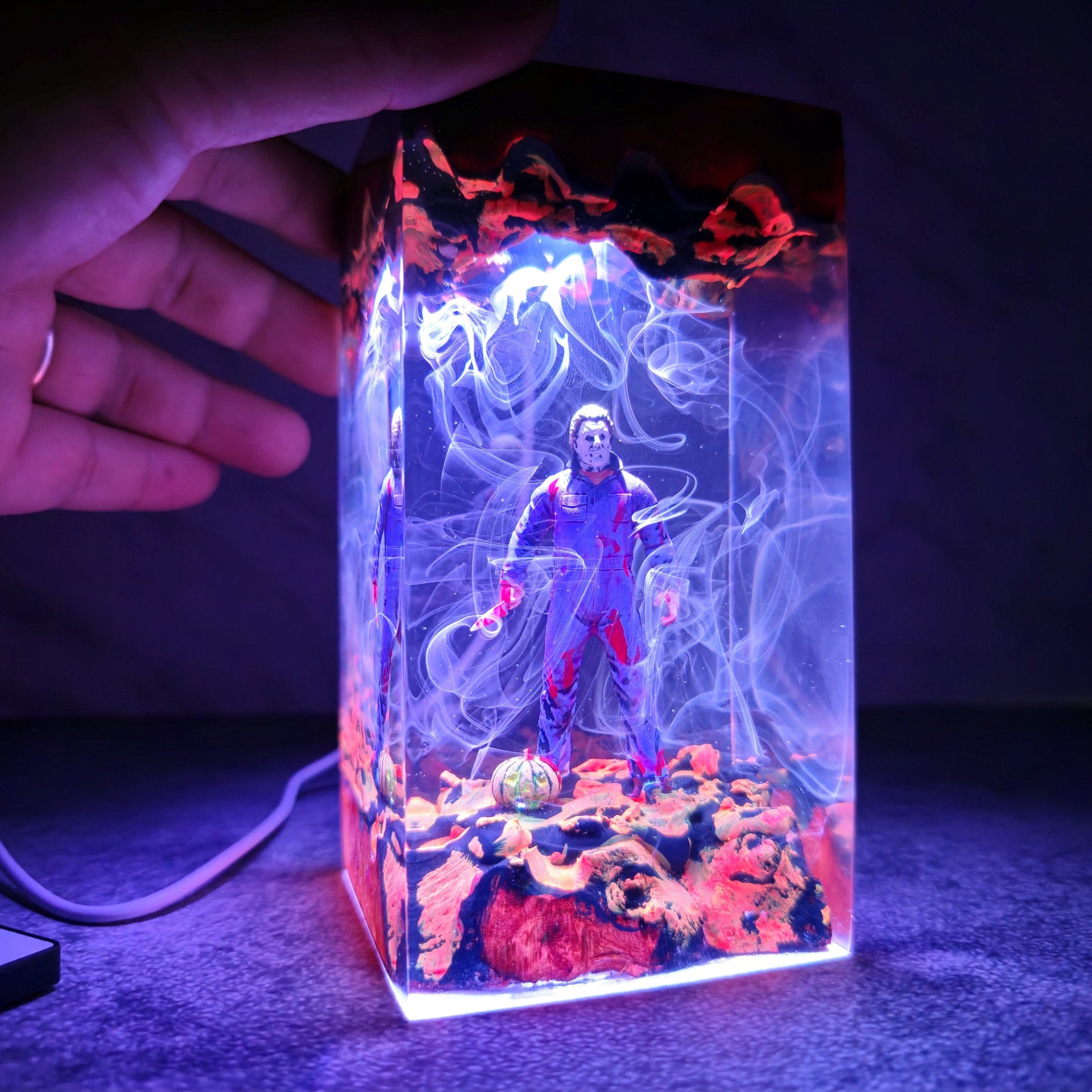 Horror Character Epoxy Resin Desktop Lamp