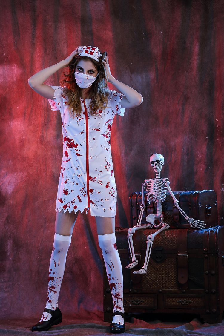 Horror Nurse Doctor Couple Costume