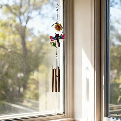 Hot-Selling New Musical Wind Chime Hanging Decoration with Classic Insect and Floral Designs, Hand-Painted Craft for Garden and Entrance Hall Hanging Bell Decoration
