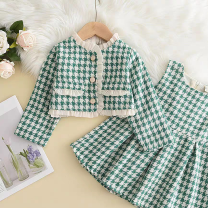 Houndstooth Lace Two-Piece Set