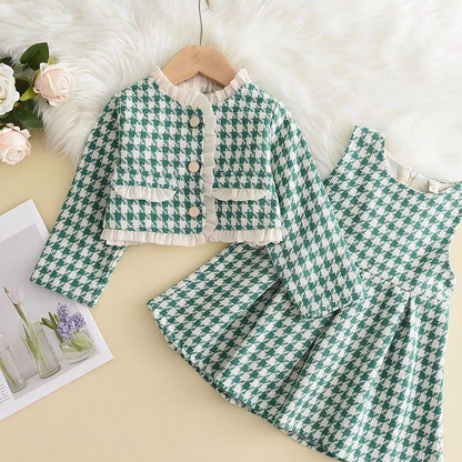 Houndstooth Lace Two-Piece Set