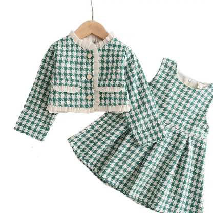 Houndstooth Lace Two-Piece Set