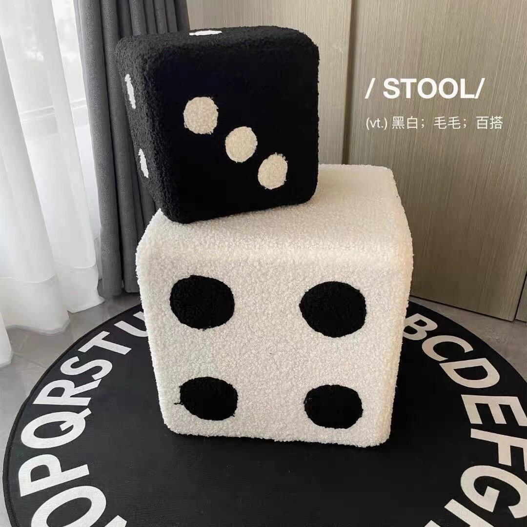 Household dice stool as a shoe stand