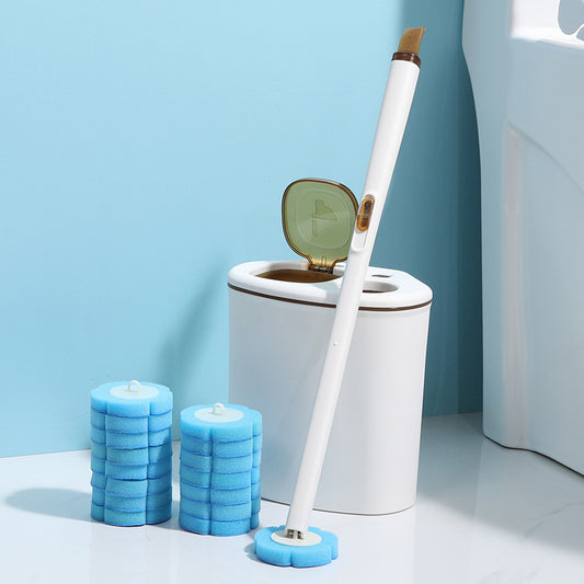 Household Disposable Toilet Brush with 16 Replaceable Heads