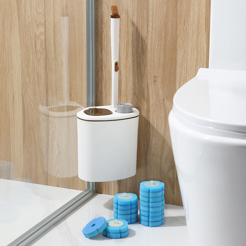 Household Disposable Toilet Brush with 16 Replaceable Heads