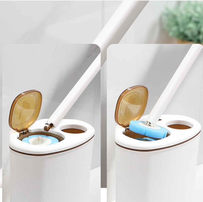 Household Disposable Toilet Brush with 16 Replaceable Heads
