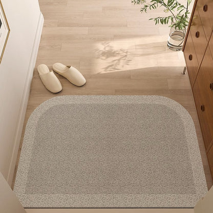 Household door mat with a silk ring for the entrance door