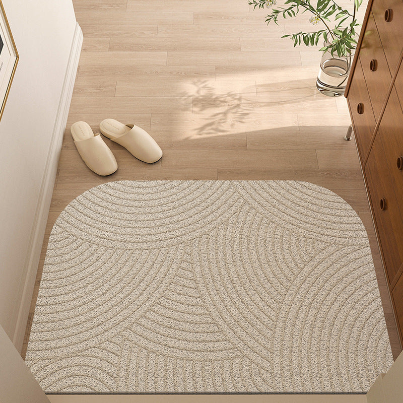 Household door mat with a silk ring for the entrance door