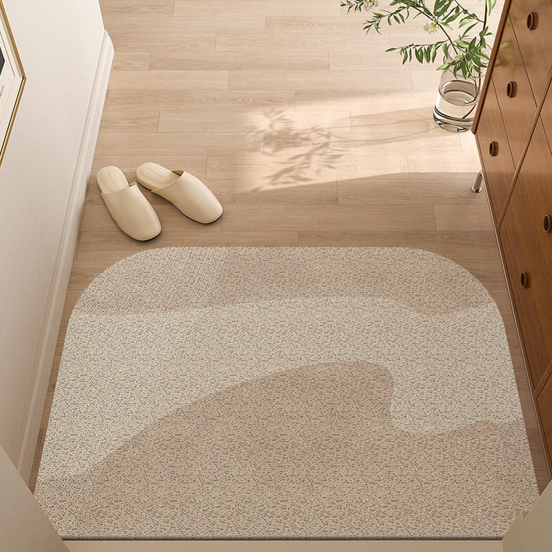 Household door mat with a silk ring for the entrance door