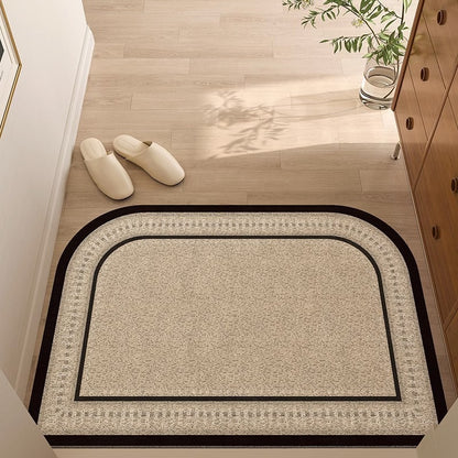 Household door mat with a silk ring for the entrance door