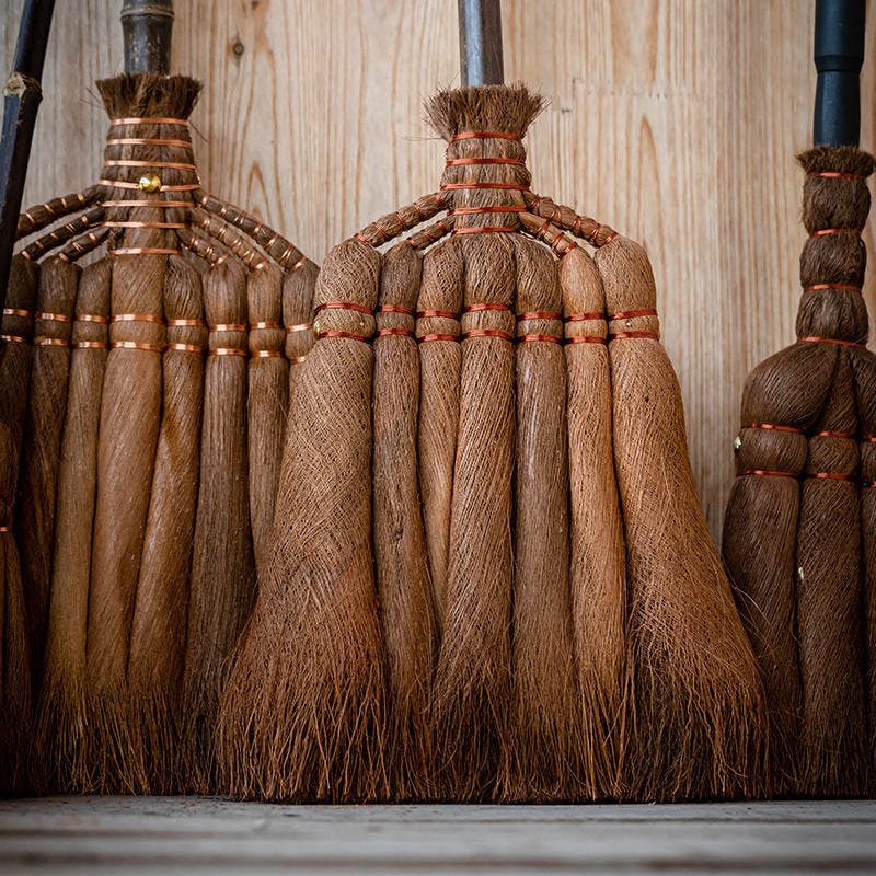 Household Long-Handled Palm Broom with Soft Bristles