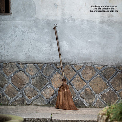 Household Long-Handled Palm Broom with Soft Bristles