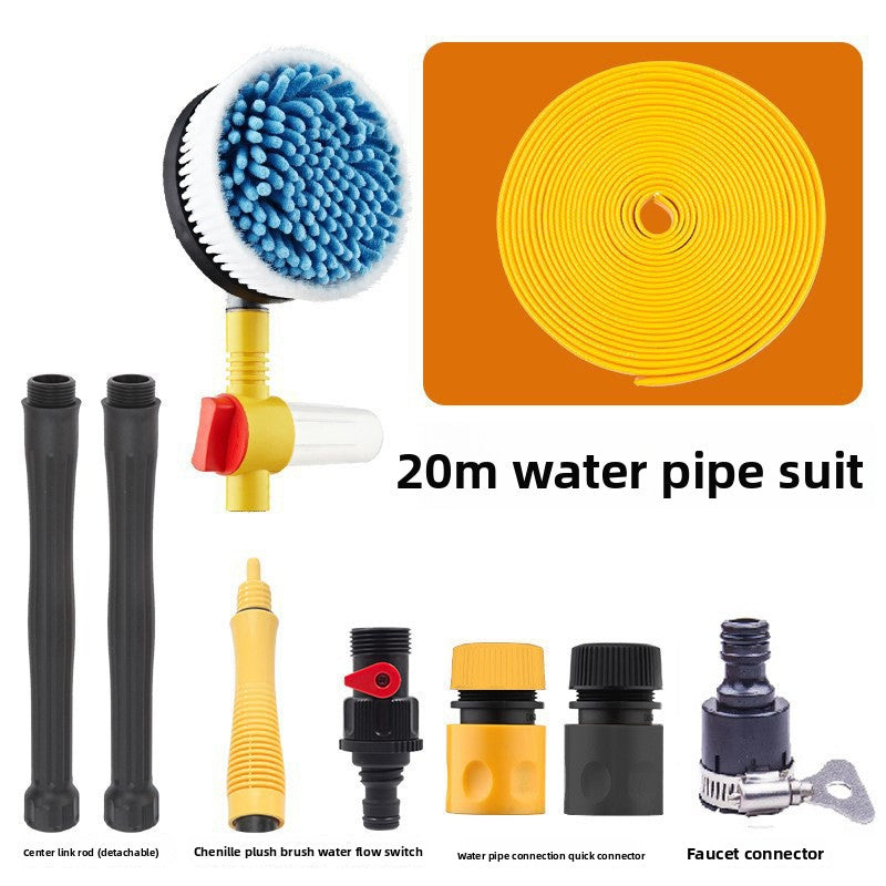 Household long-handled telescopic car washing brush
