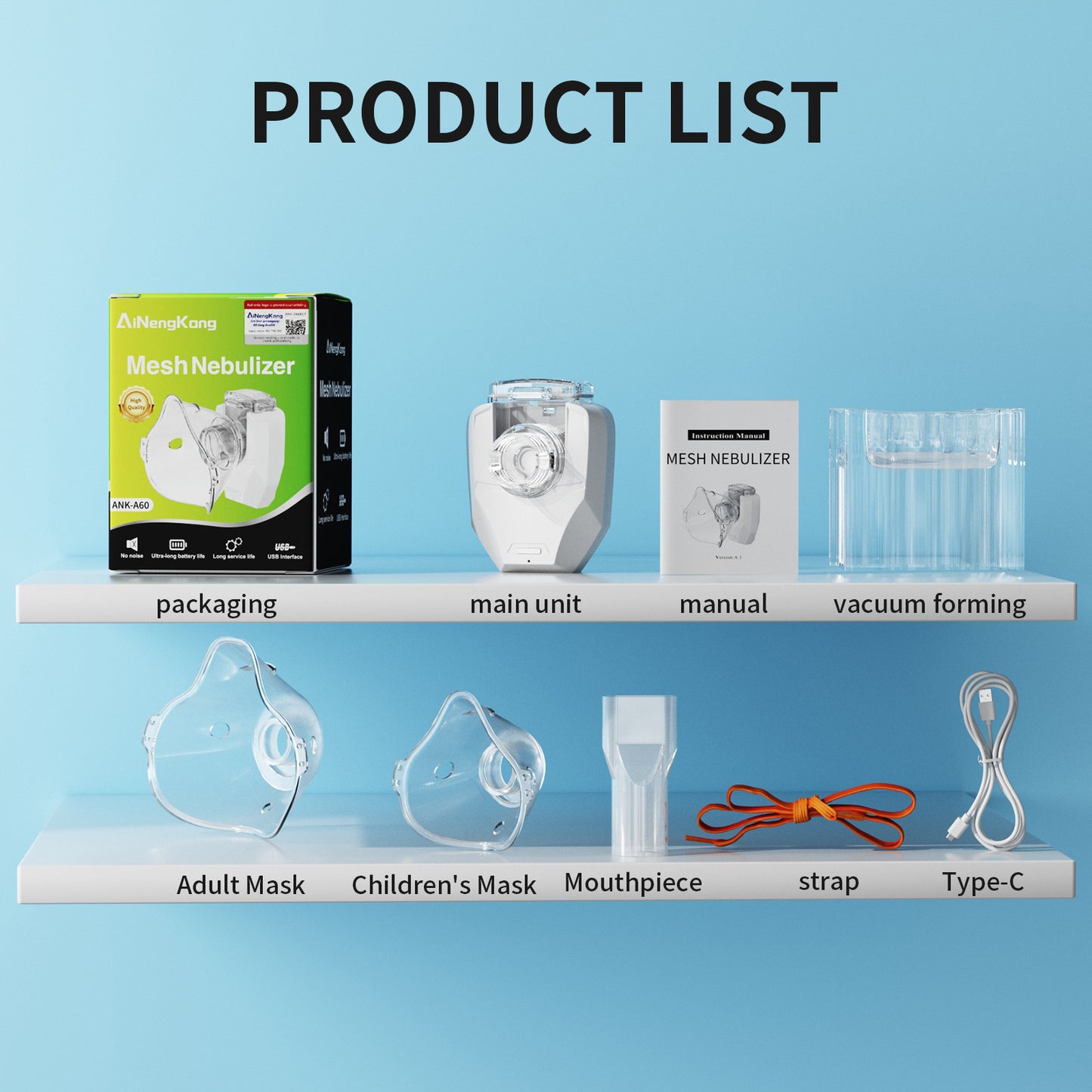 Household Medical-Grade Ultra-Large Mist Volume Nebulizer, Handheld Rechargeable Portable Silent Micro-Mesh Nebulizer Inhalation Device