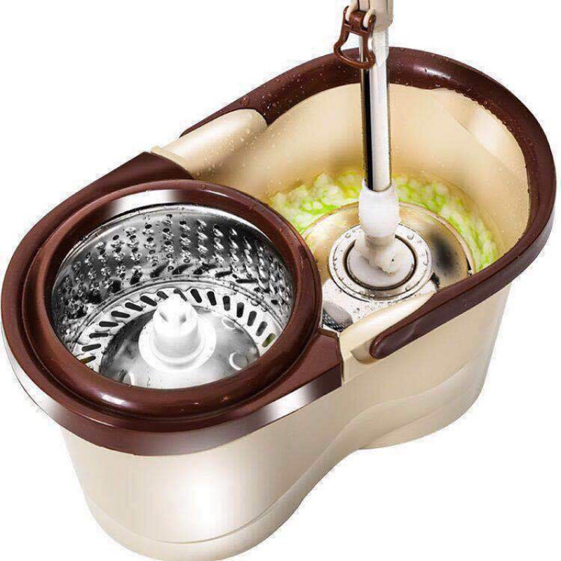 Household Rotating Mop Bucket Stainless Steel Dry Wet Dual Use