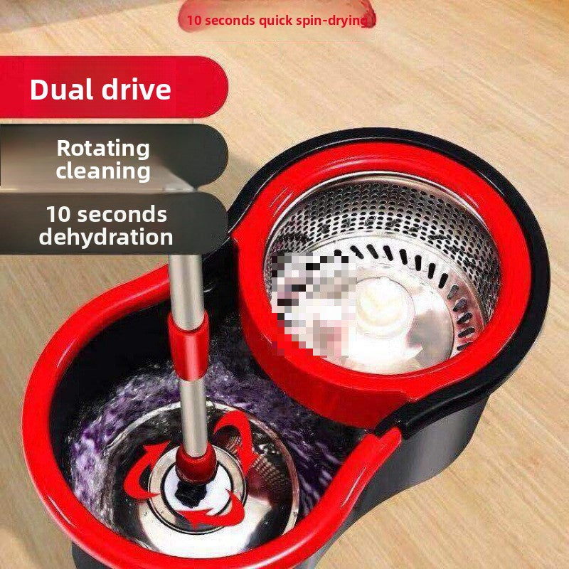 Household Rotating Mop Bucket Stainless Steel Dry Wet Dual Use